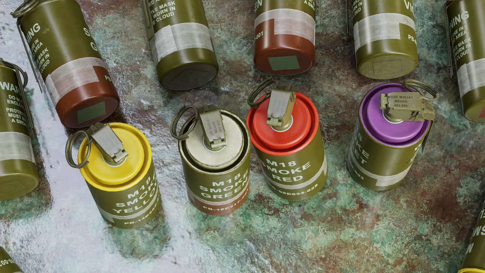 The M18  Smoke Grenade  Low-poly 3D model_1