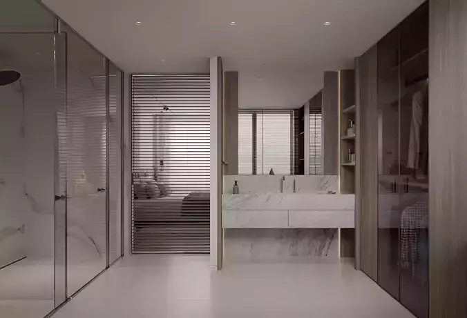 modern bedroom bathroom dressing room