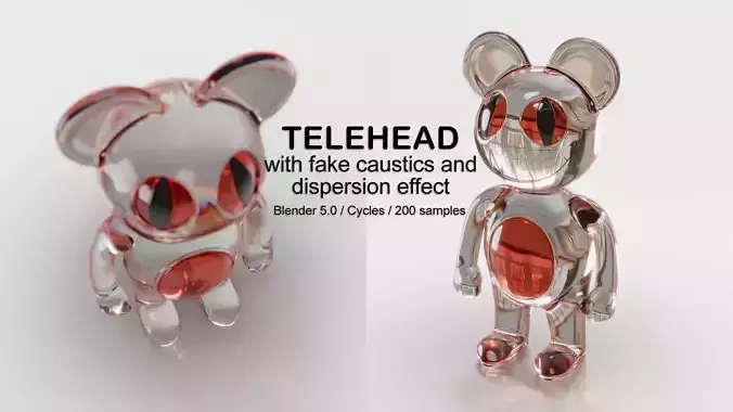 Glass with dispersion effects and caustics 3D model