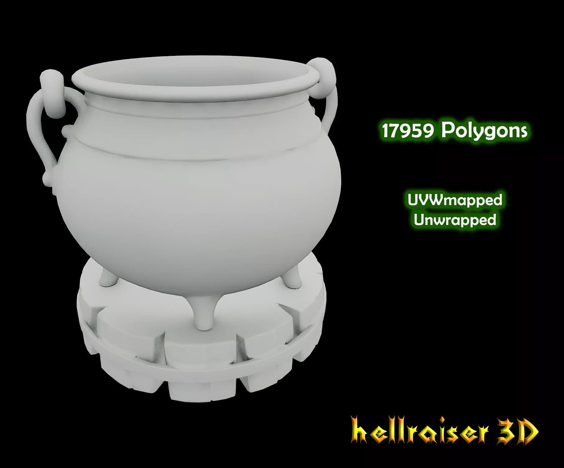 Enchanted Copper Cauldron Low-poly 3D model