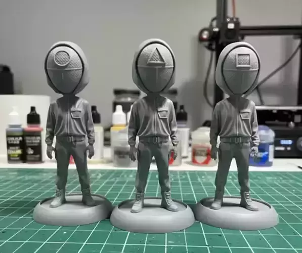 Squid Game Guard - 3D Model Set with Base-Circle-Square-Triangle 3D print model