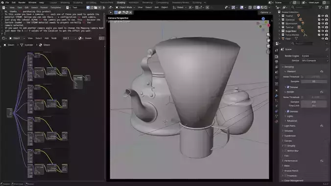 Old tea set 3D model 5