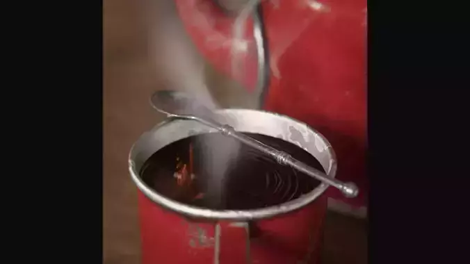 Old tea set 3D model 4