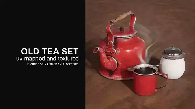 Old tea set 3D model
