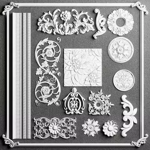 Baroque Engraving Ornament Collection Vol-5 - 3ds Max  Corona