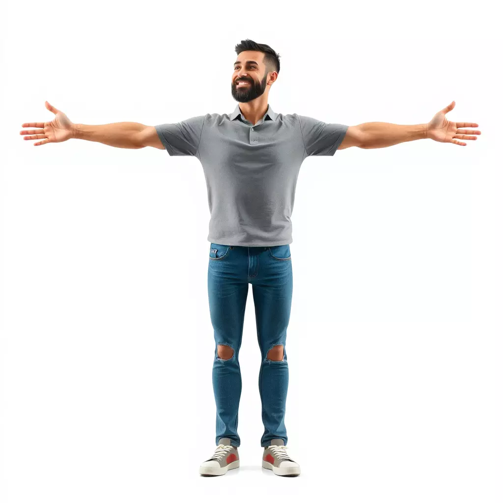 Casual Male Character Model Pack with Jeans and Polo Shirt Low-poly 3D model_3