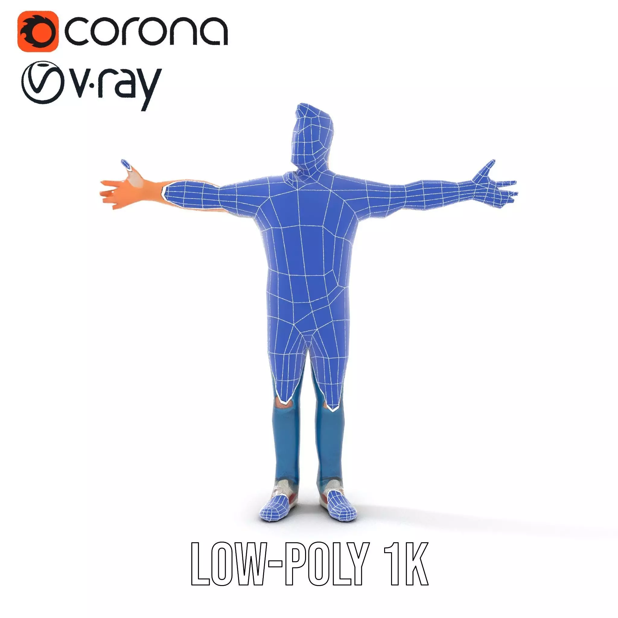 Casual Male Character Model Pack with Jeans and Polo Shirt Low-poly 3D model_23