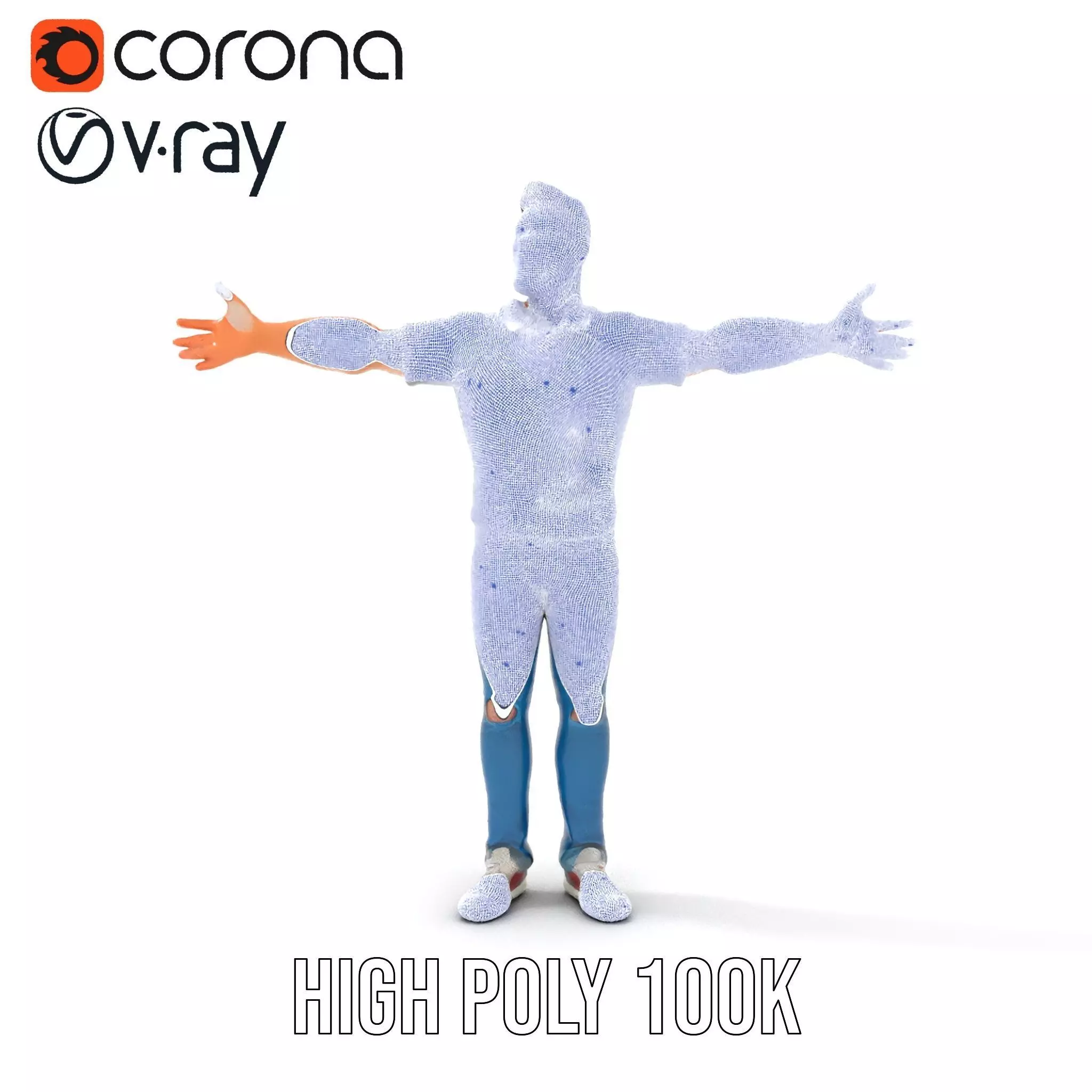 Casual Male Character Model Pack with Jeans and Polo Shirt Low-poly 3D model_27