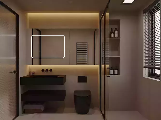 modern bathroom interior scenes 07