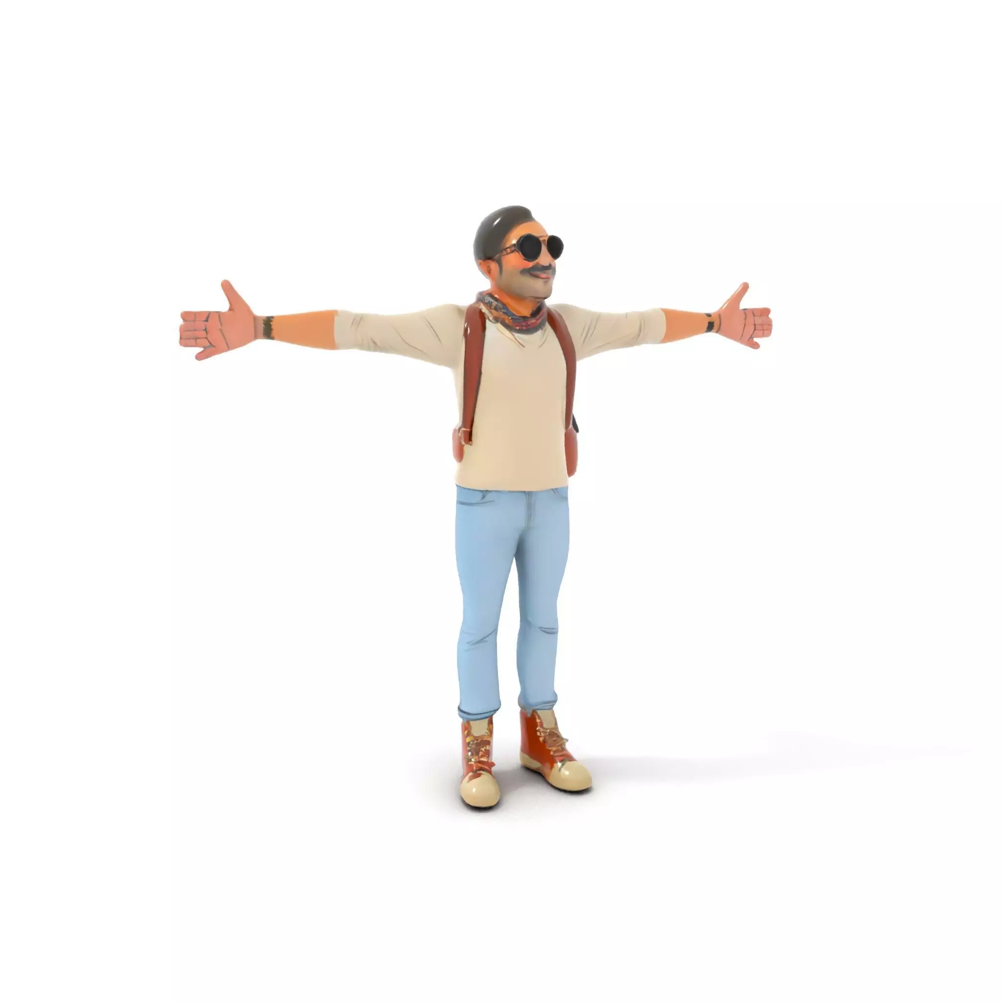 Fashionable Man Character Model Pack with Accessories Low-poly 3D model_6