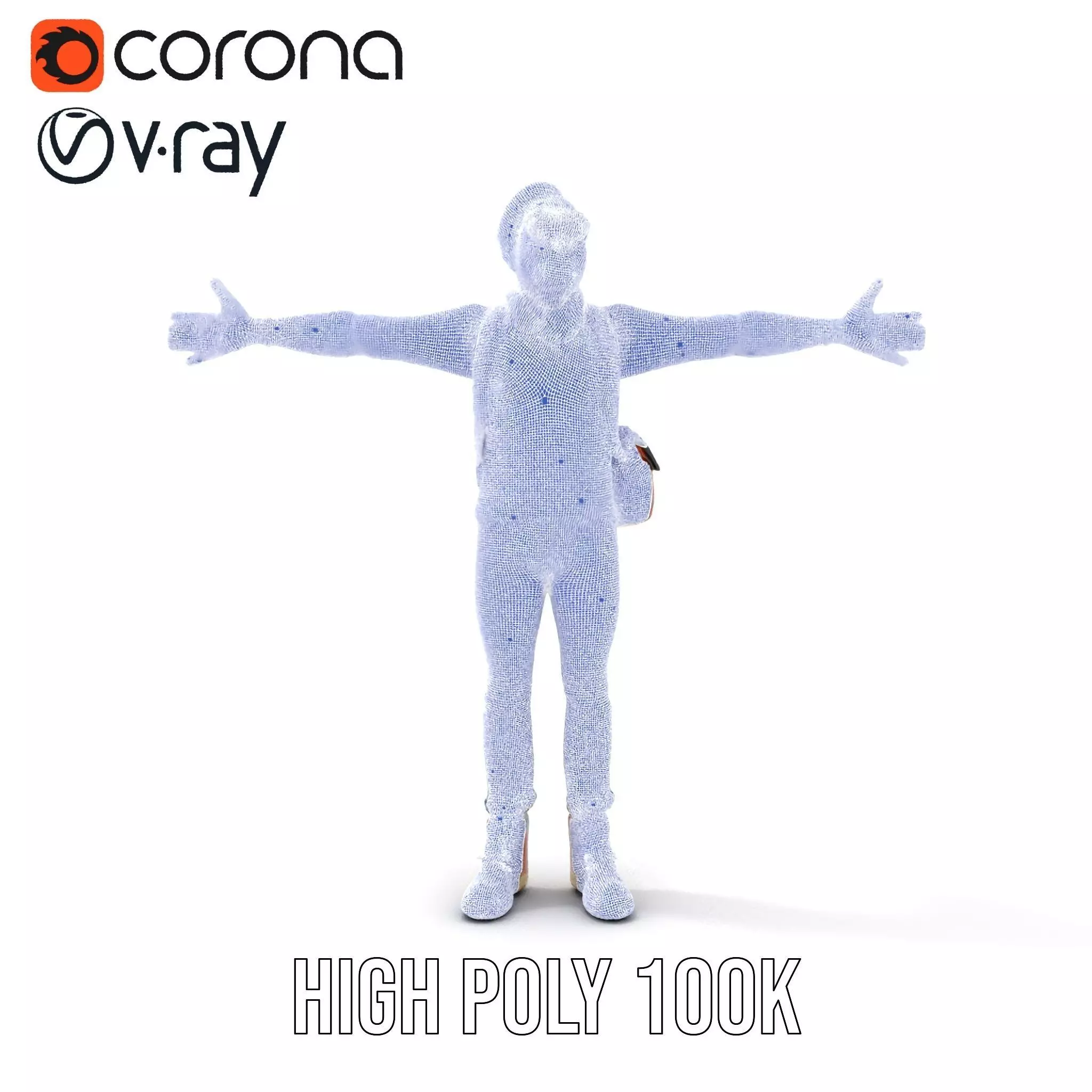 Fashionable Man Character Model Pack with Accessories Low-poly 3D model_32