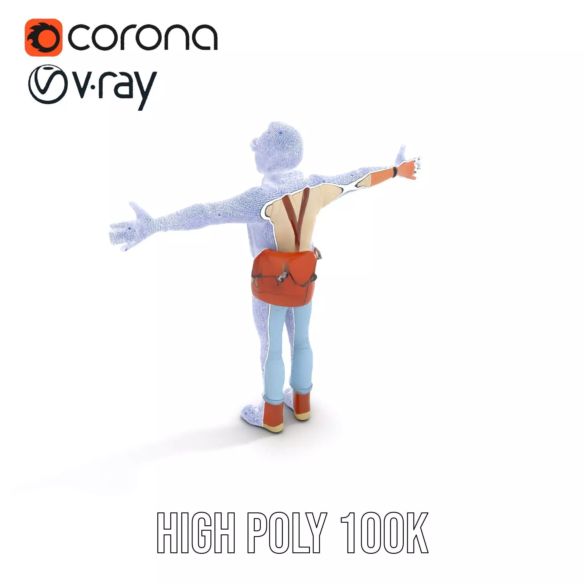 Fashionable Man Character Model Pack with Accessories Low-poly 3D model_12