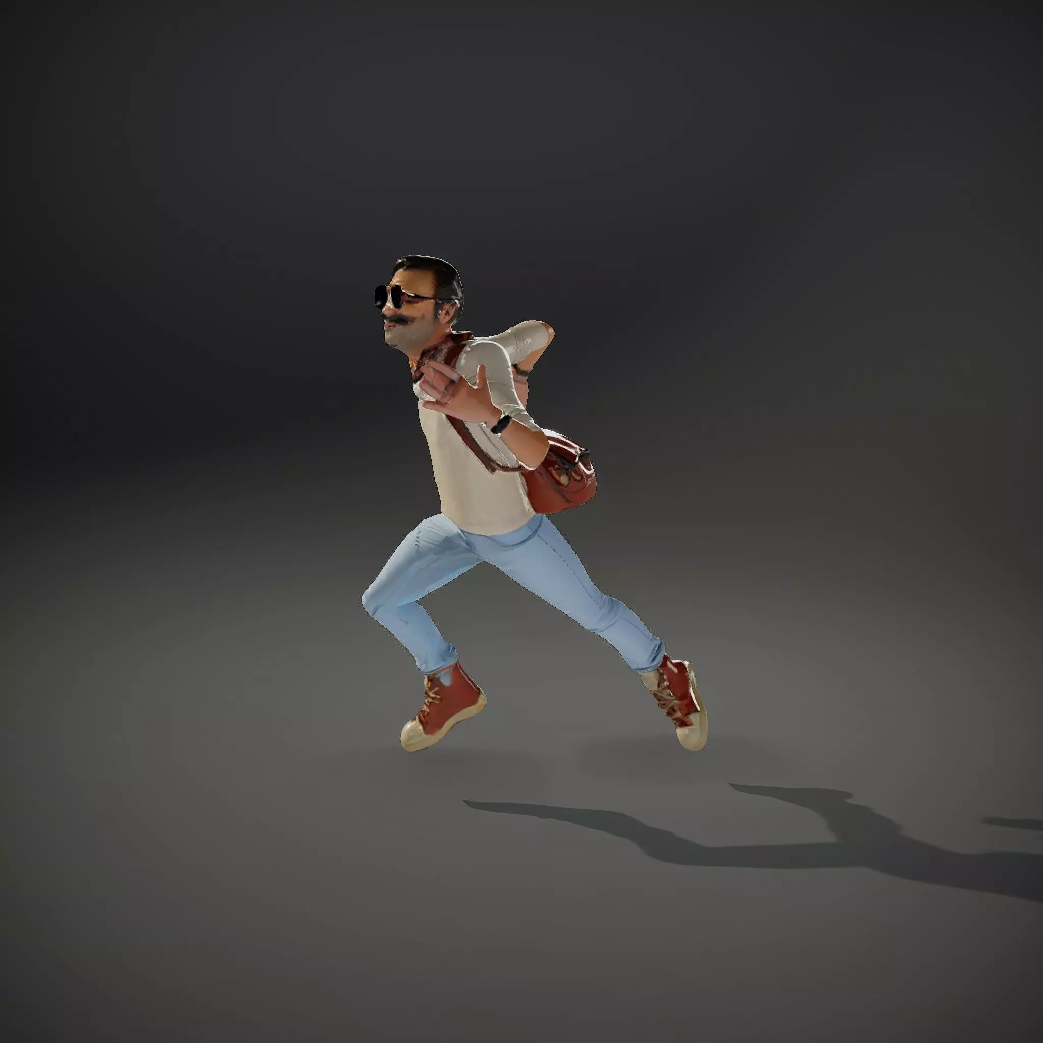 Fashionable Man Character Model Pack with Accessories Low-poly 3D model_33