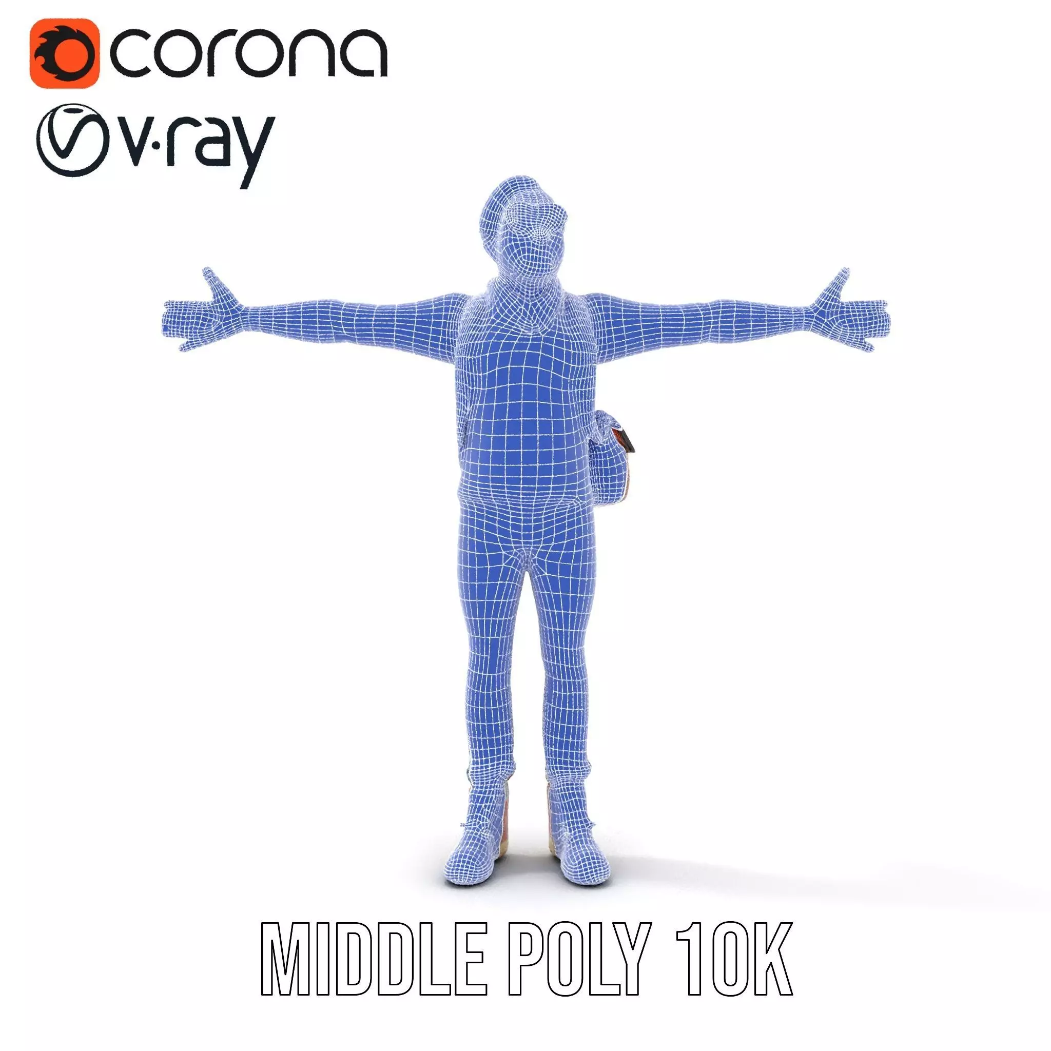 Fashionable Man Character Model Pack with Accessories Low-poly 3D model_25