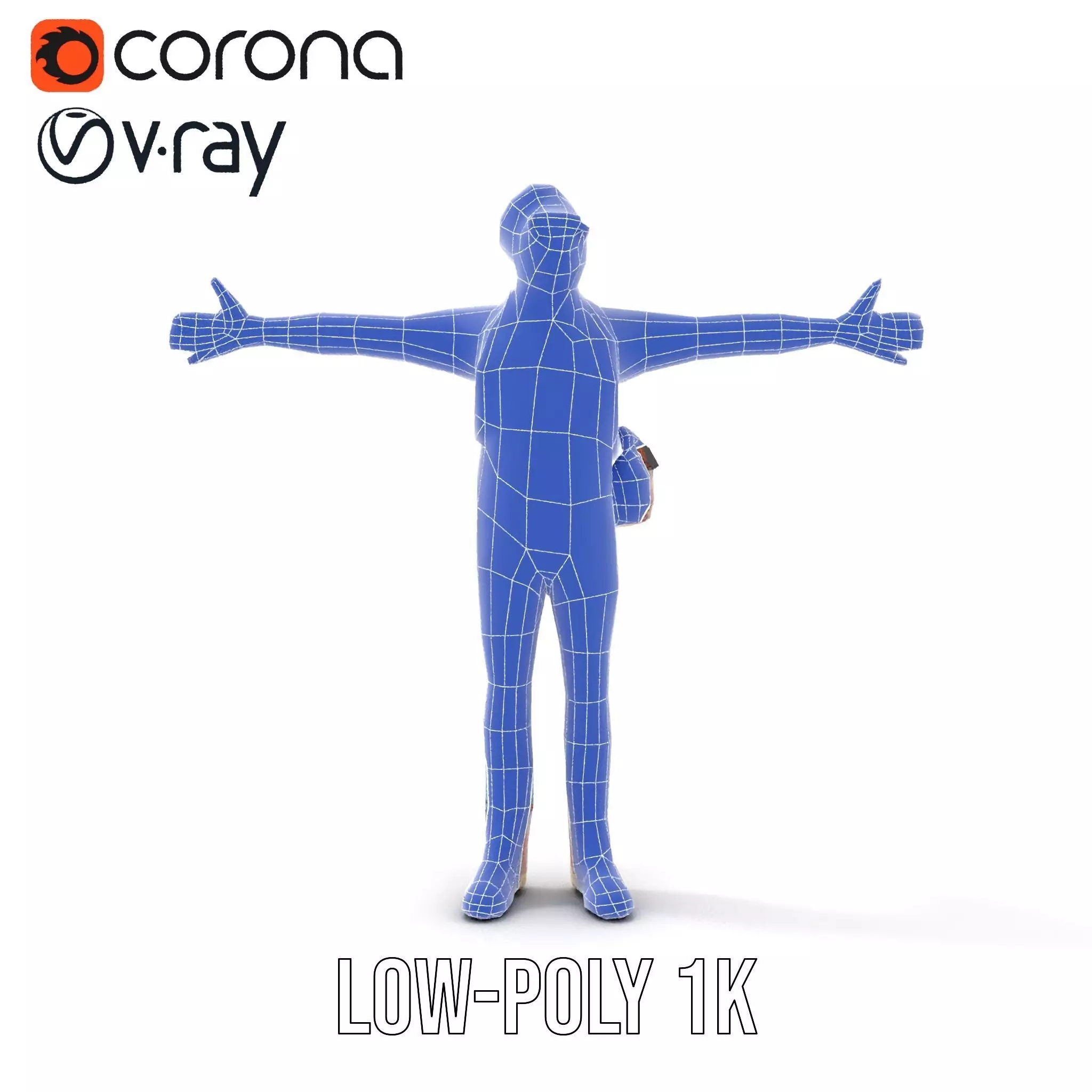 Fashionable Man Character Model Pack with Accessories Low-poly 3D model_31