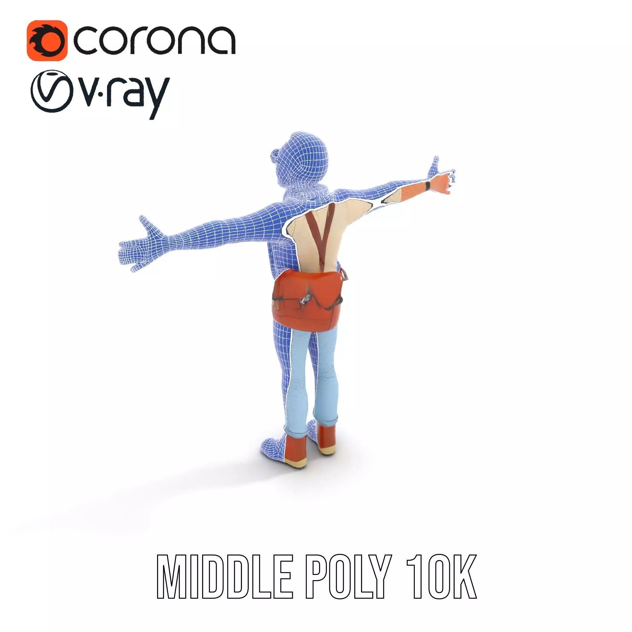 Fashionable Man Character Model Pack with Accessories Low-poly 3D model_30