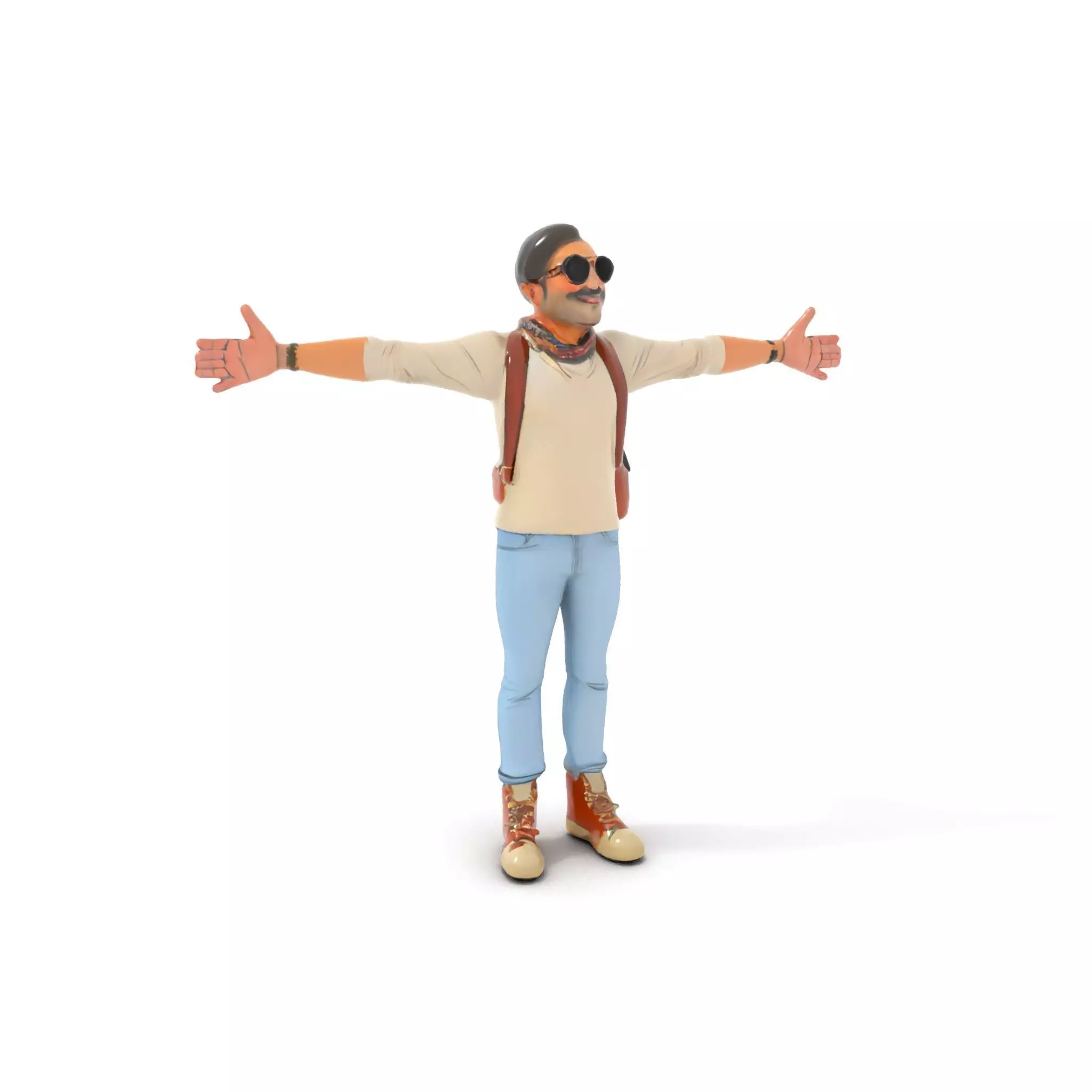 Fashionable Man Character Model Pack with Accessories Low-poly 3D model_0