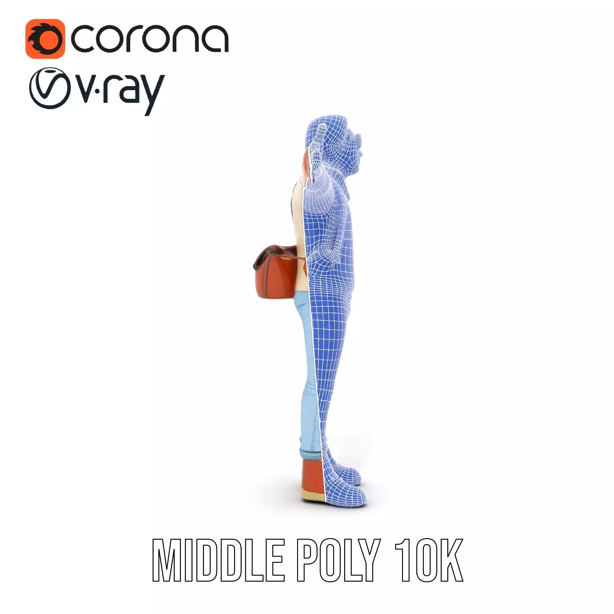 Fashionable Man Character Model Pack with Accessories Low-poly 3D model_22