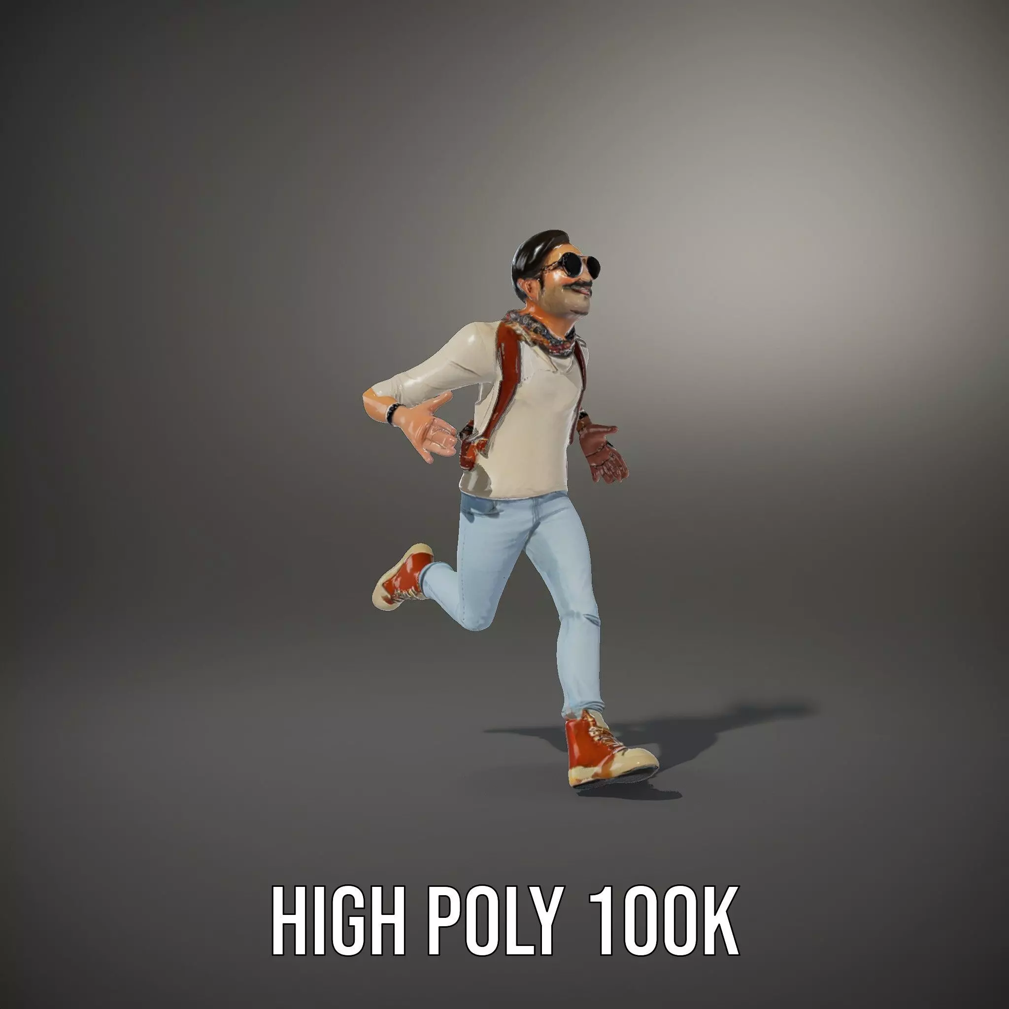 Fashionable Man Character Model Pack with Accessories Low-poly 3D model_35