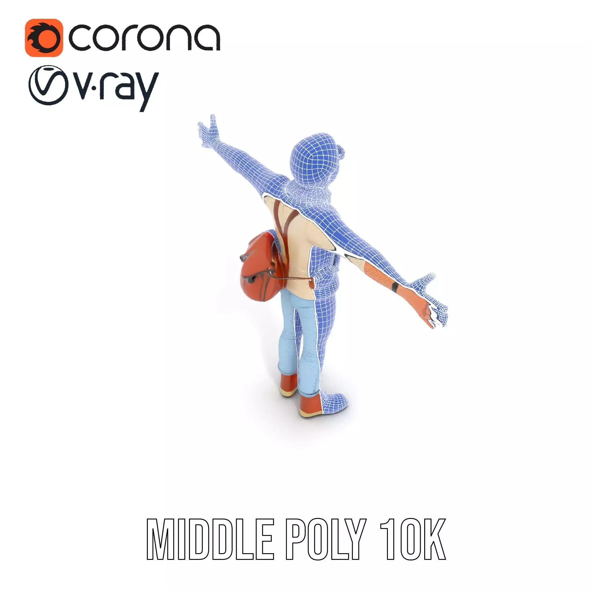 Fashionable Man Character Model Pack with Accessories Low-poly 3D model_13