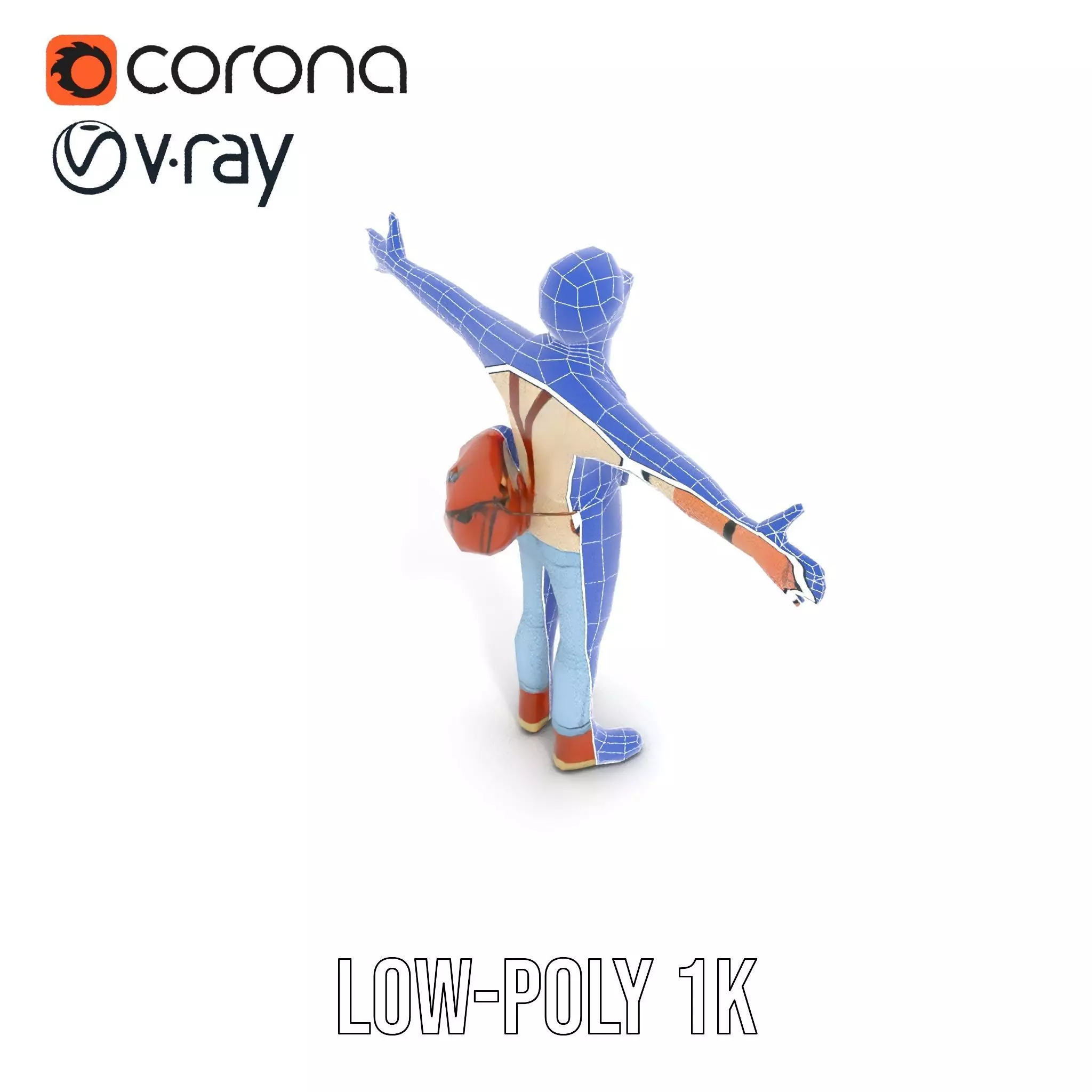 Fashionable Man Character Model Pack with Accessories Low-poly 3D model_14