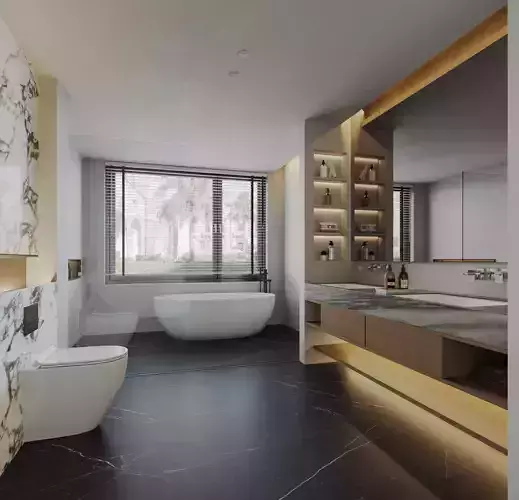 modern bathroom interior scenes 11 3D model