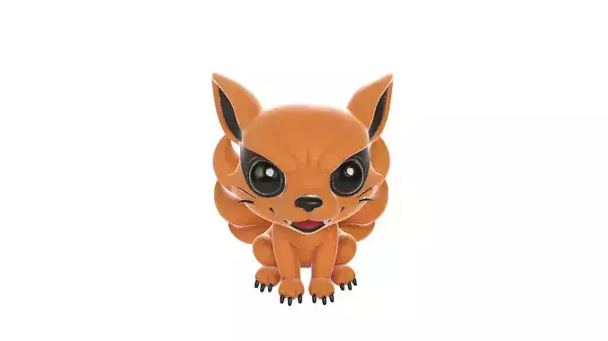  Kurama Nine-Tails Chibi Figure  Cute Anime Fox Model