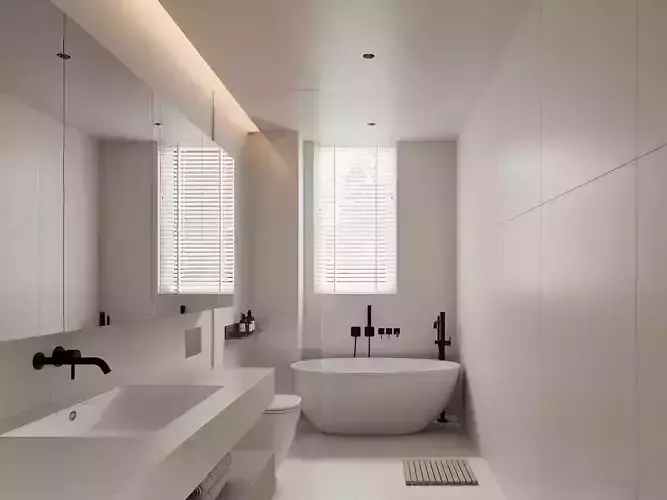 modern bathroom and dressing room interior scenes 