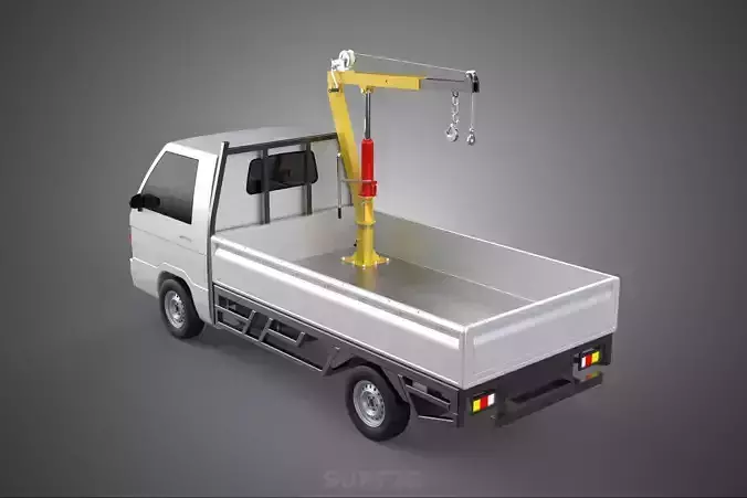 SWIVEL JIB CRANE LIFTING WINCH HOIST HOOK FLATBED TRUCK PICKUP 3D model