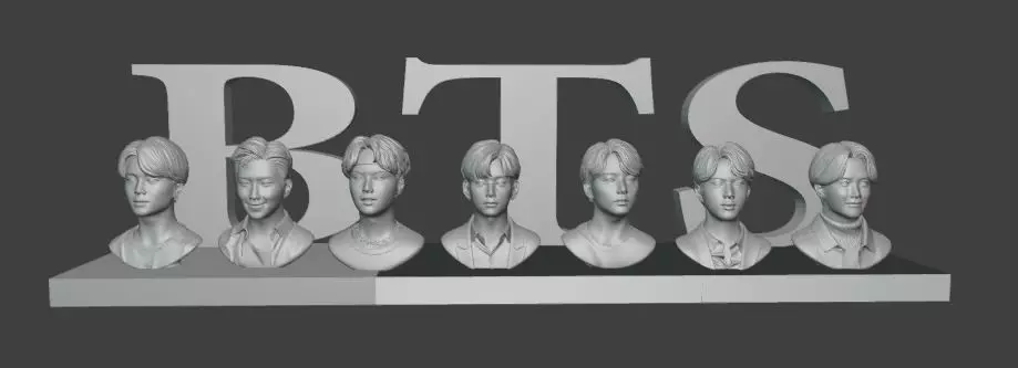 BTS Bust Collection K Pop Sculpture 3D print model