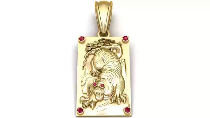 Pure Gold color square pandant