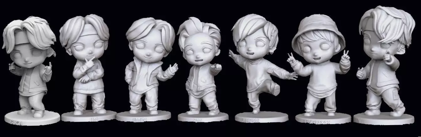 BTS Chibi Figures Collection 3D print model_4