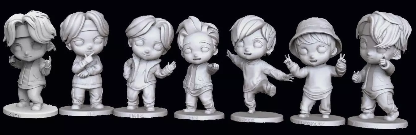 BTS Chibi Figures Collection 3D print model_5