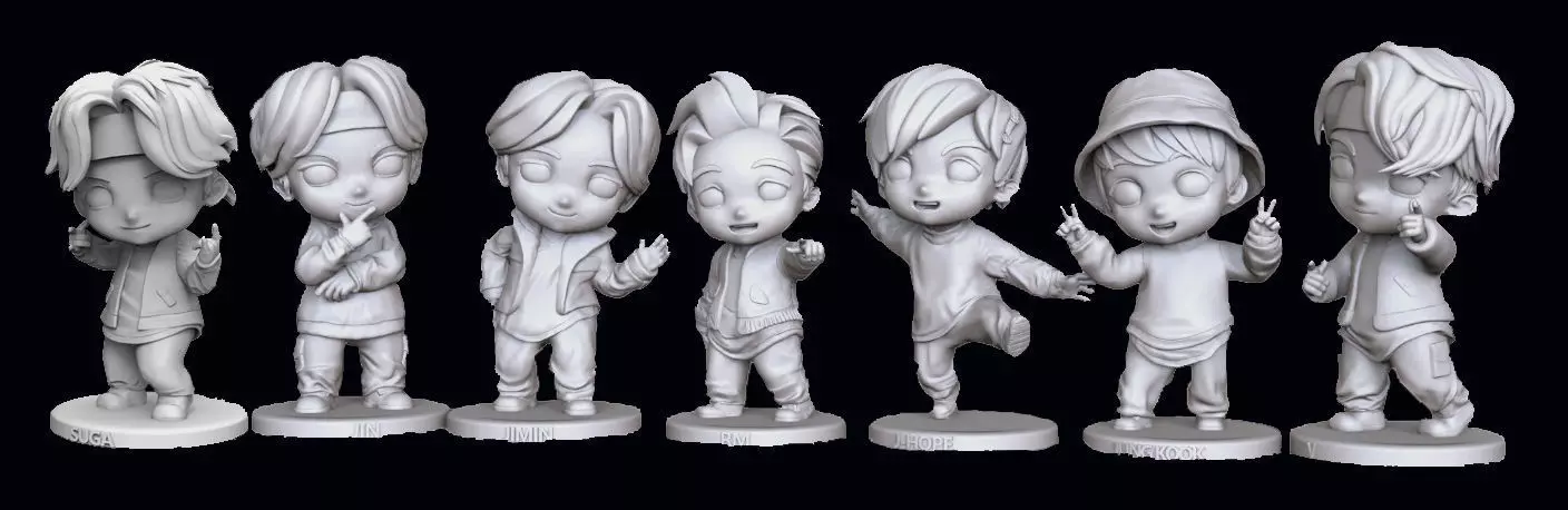 BTS Chibi Figures Collection 3D print model_0