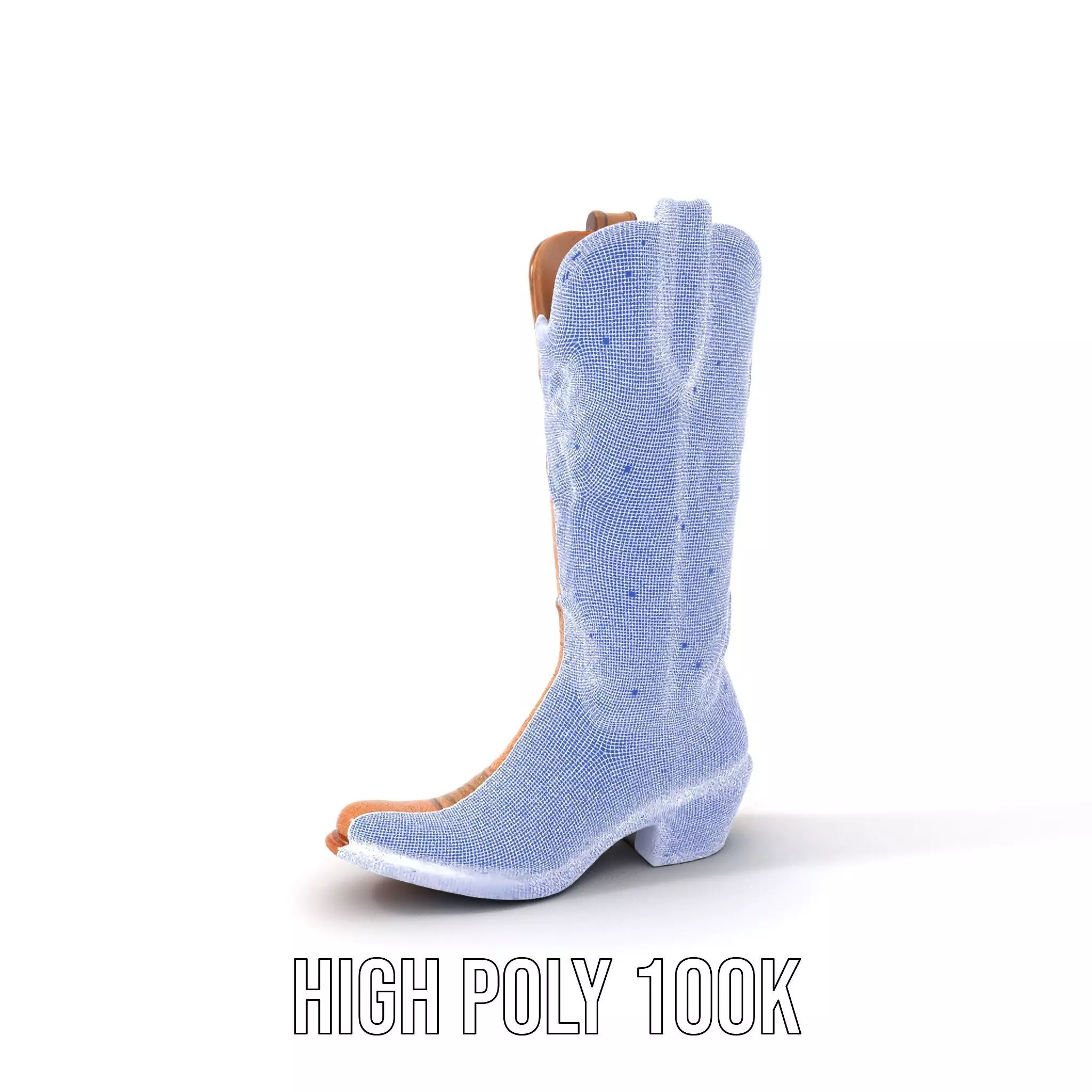Cowboy Boot with Embroidery Model Pack Low-poly 3D model_5