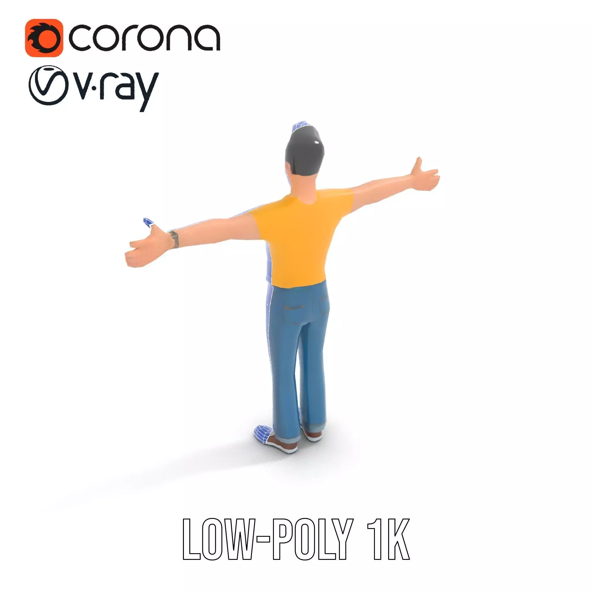 Casual Character Model Pack with Vibrant Attire Low-poly 3D model_20