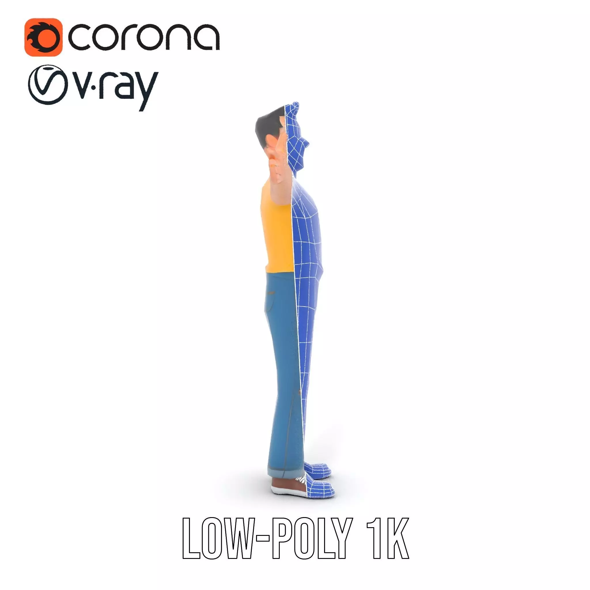 Casual Character Model Pack with Vibrant Attire Low-poly 3D model_29