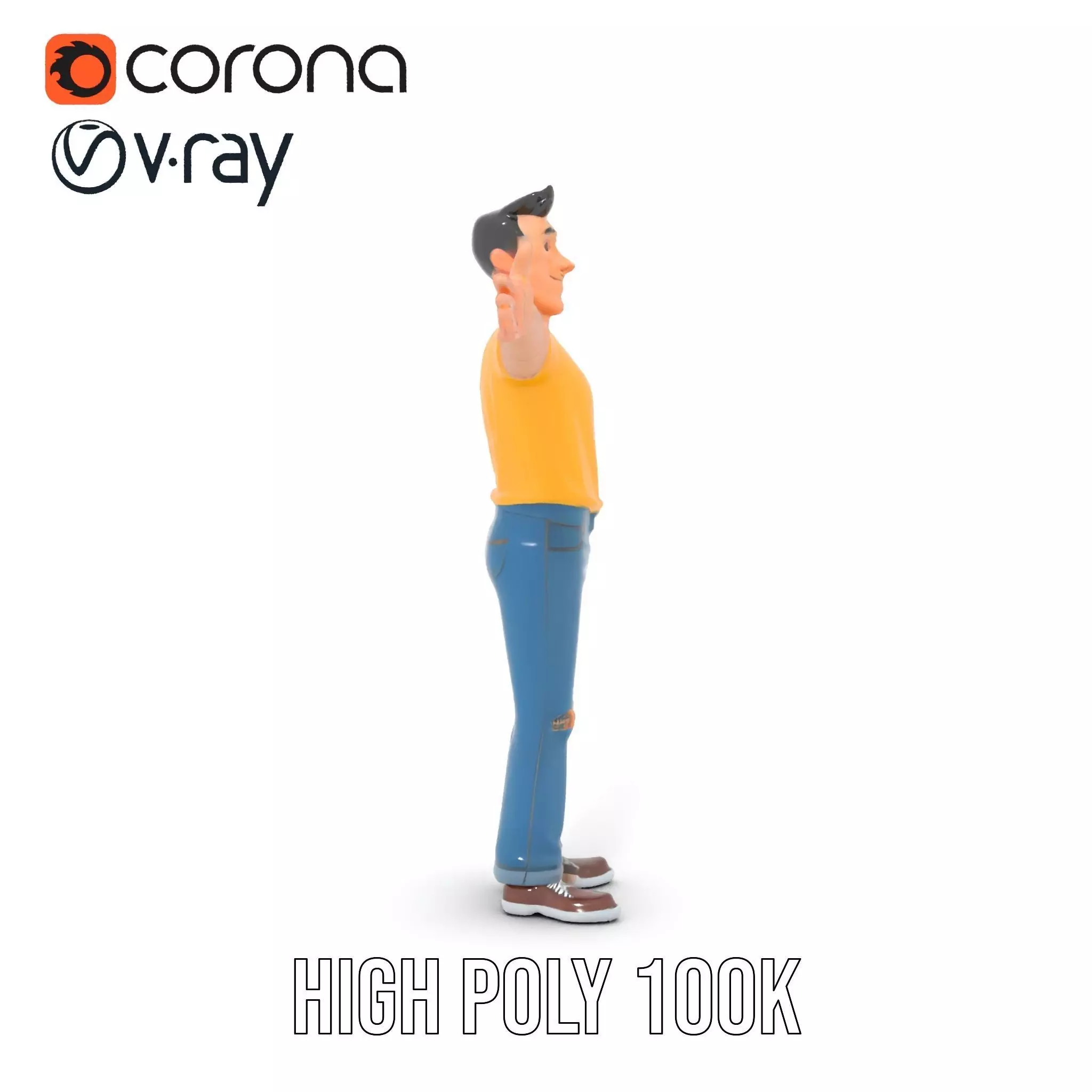 Casual Character Model Pack with Vibrant Attire Low-poly 3D model_21