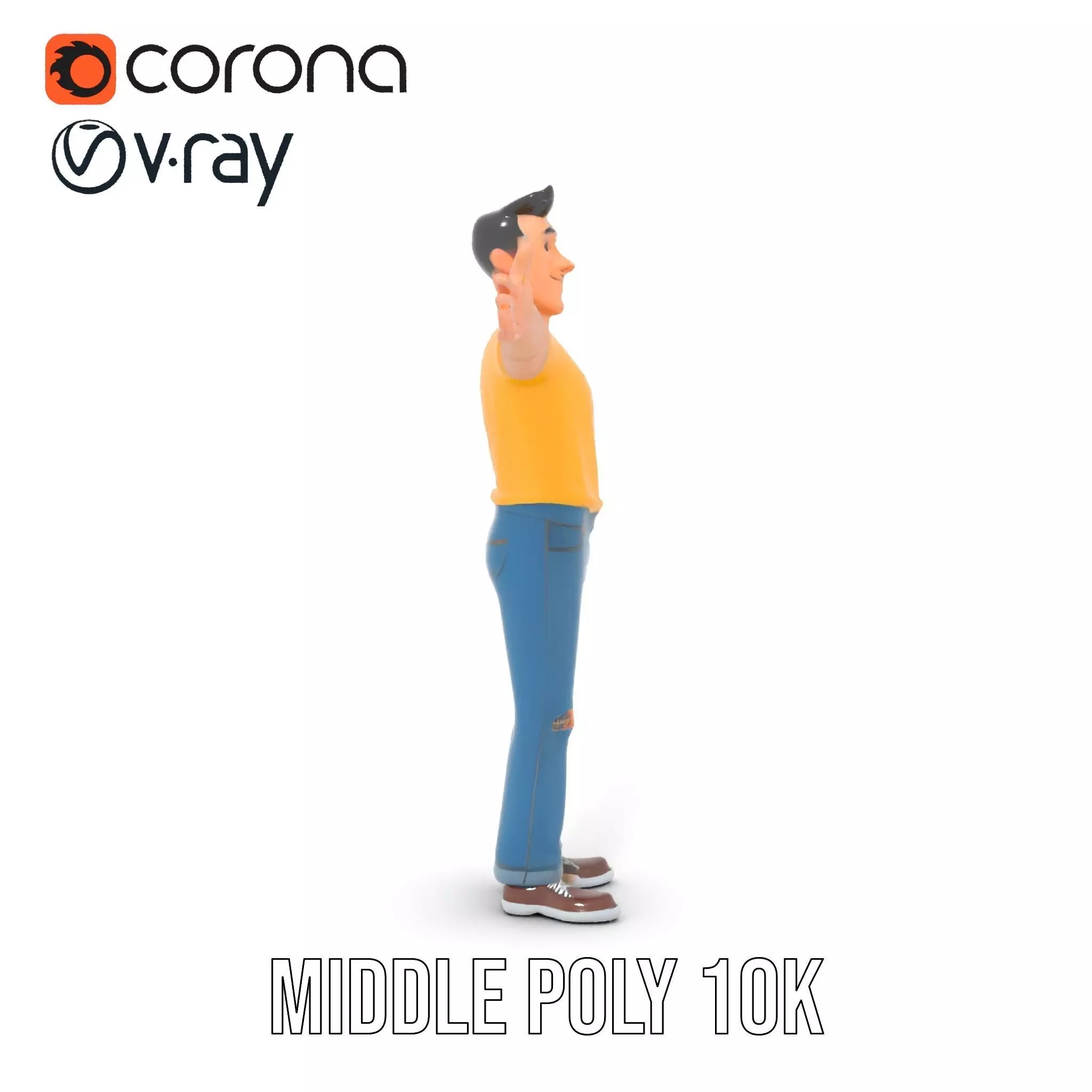 Casual Character Model Pack with Vibrant Attire Low-poly 3D model_6