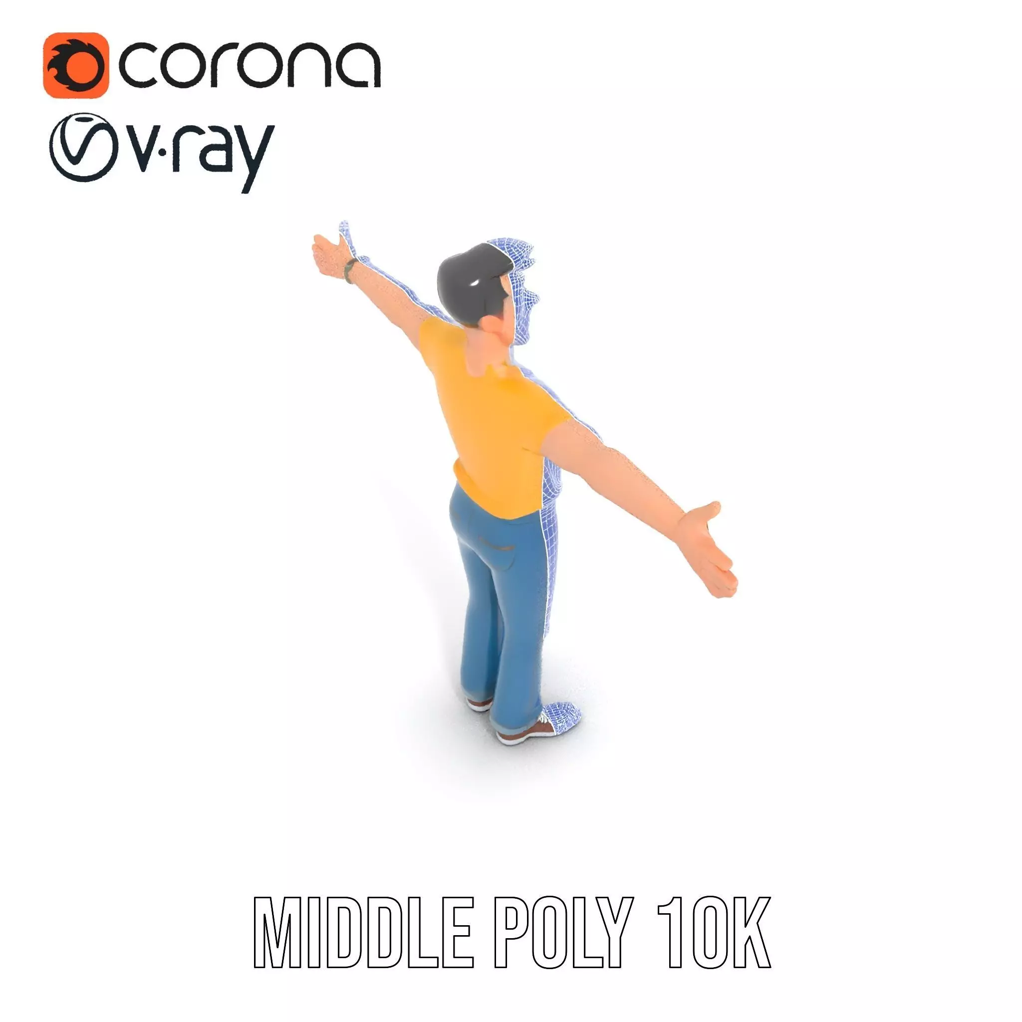 Casual Character Model Pack with Vibrant Attire Low-poly 3D model_28