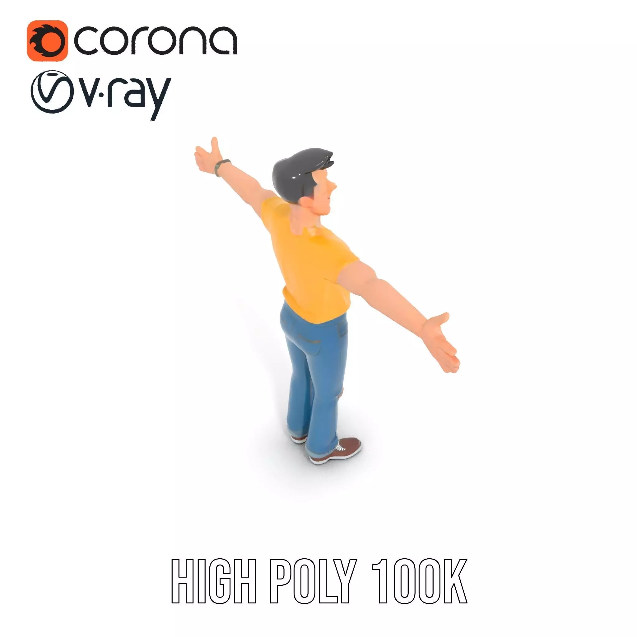 Casual Character Model Pack with Vibrant Attire Low-poly 3D model_13