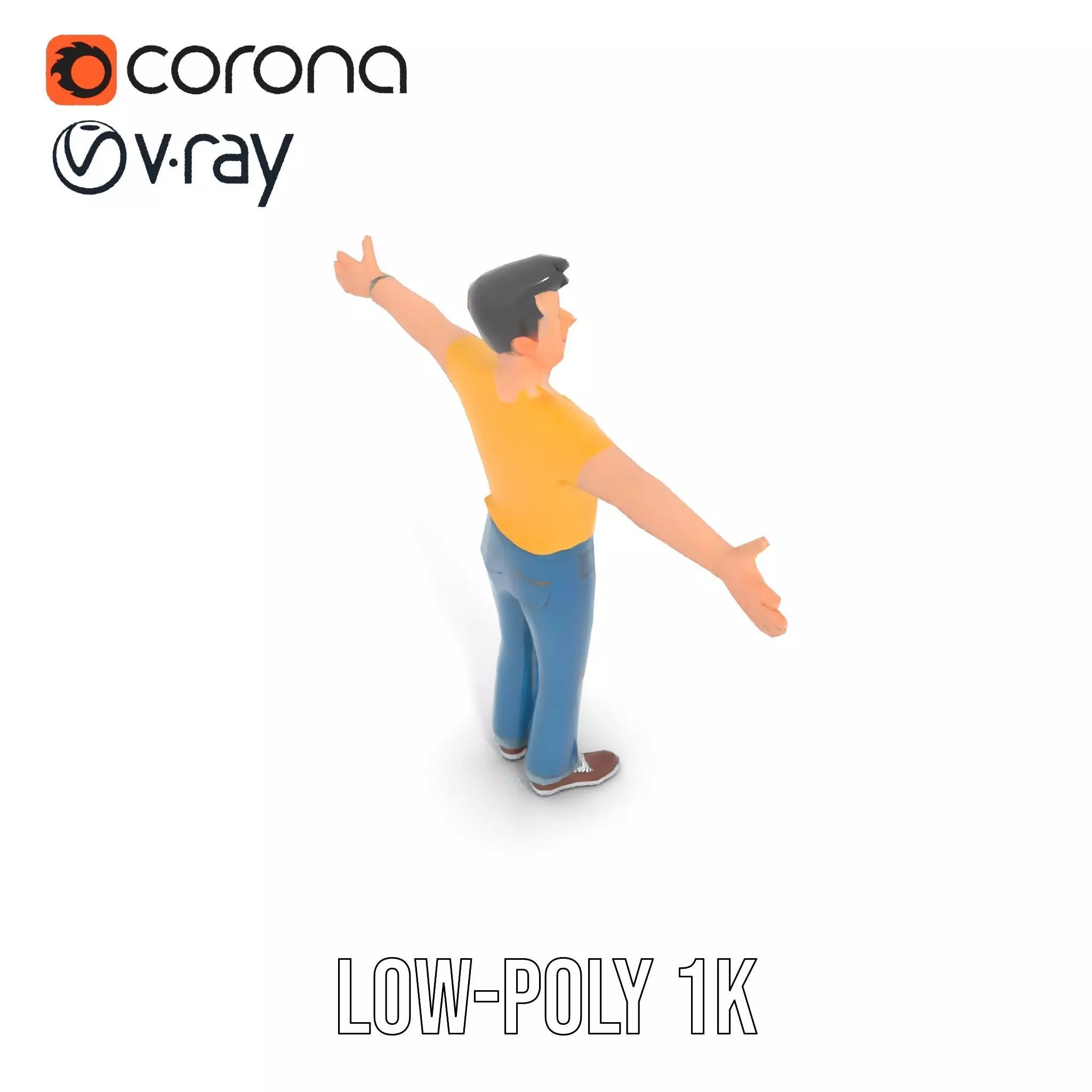 Casual Character Model Pack with Vibrant Attire Low-poly 3D model_26