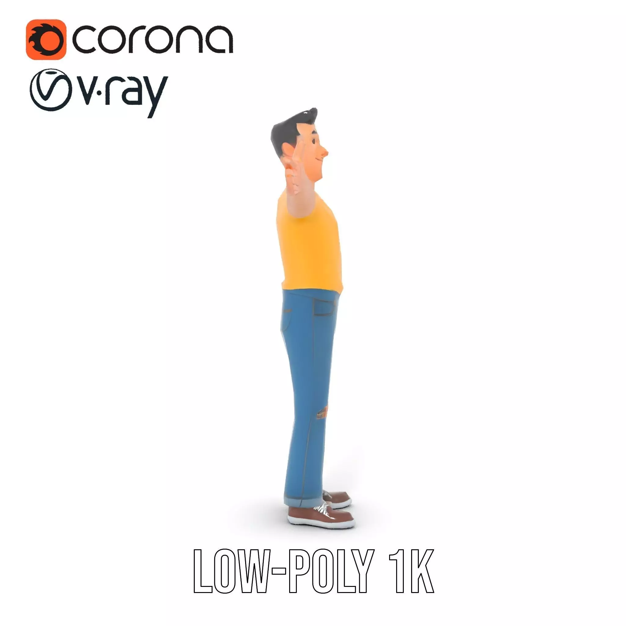 Casual Character Model Pack with Vibrant Attire Low-poly 3D model_15