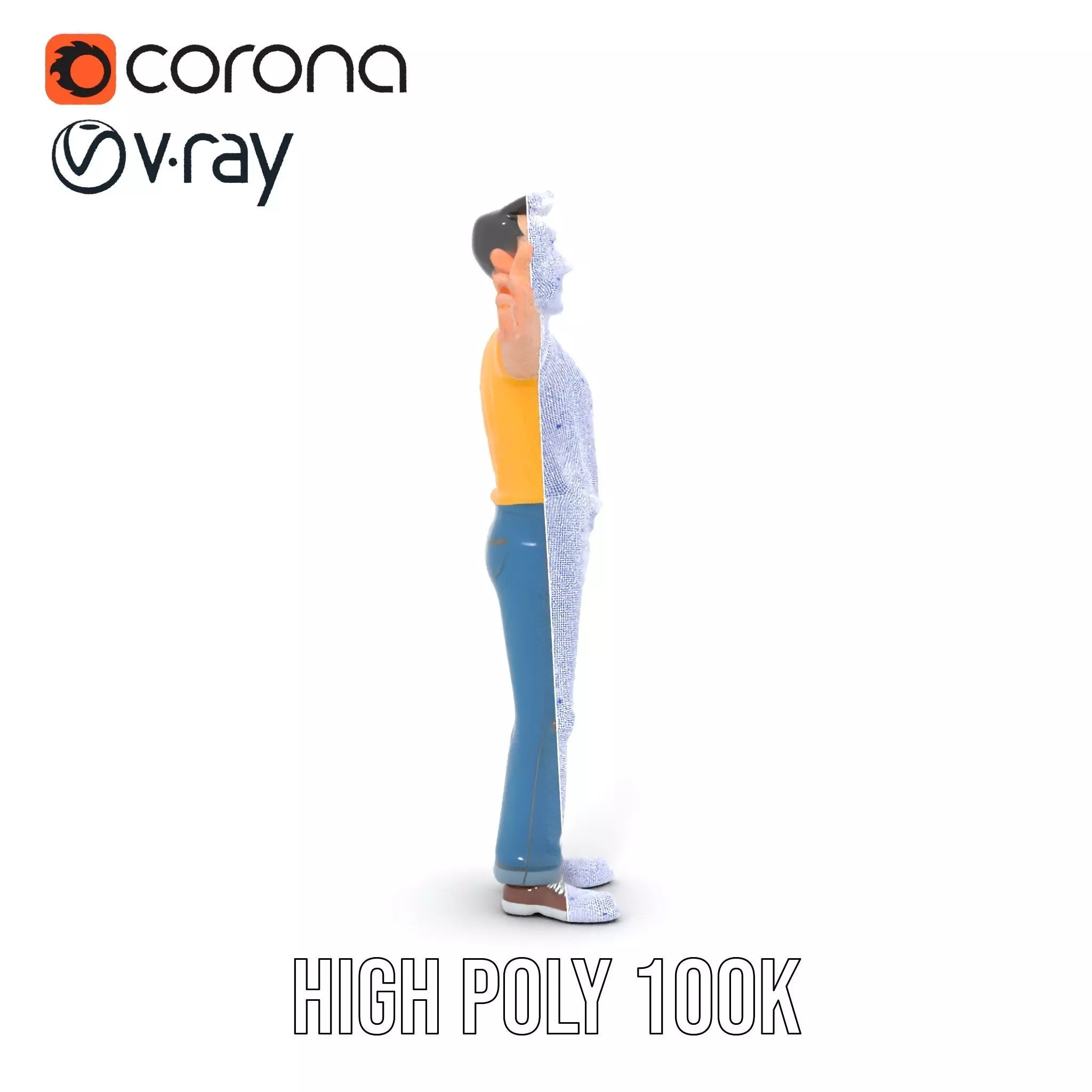 Casual Character Model Pack with Vibrant Attire Low-poly 3D model_27