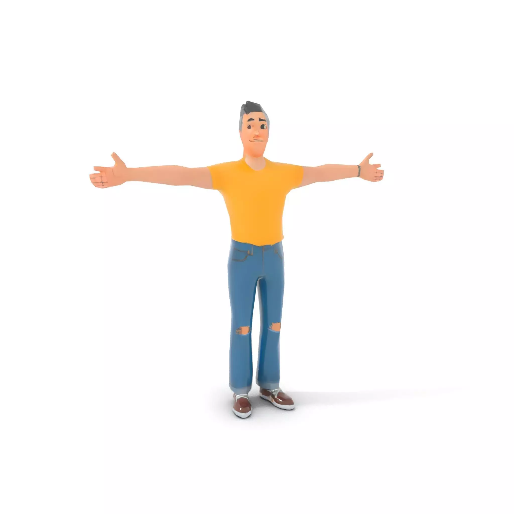 Casual Character Model Pack with Vibrant Attire Low-poly 3D model_12