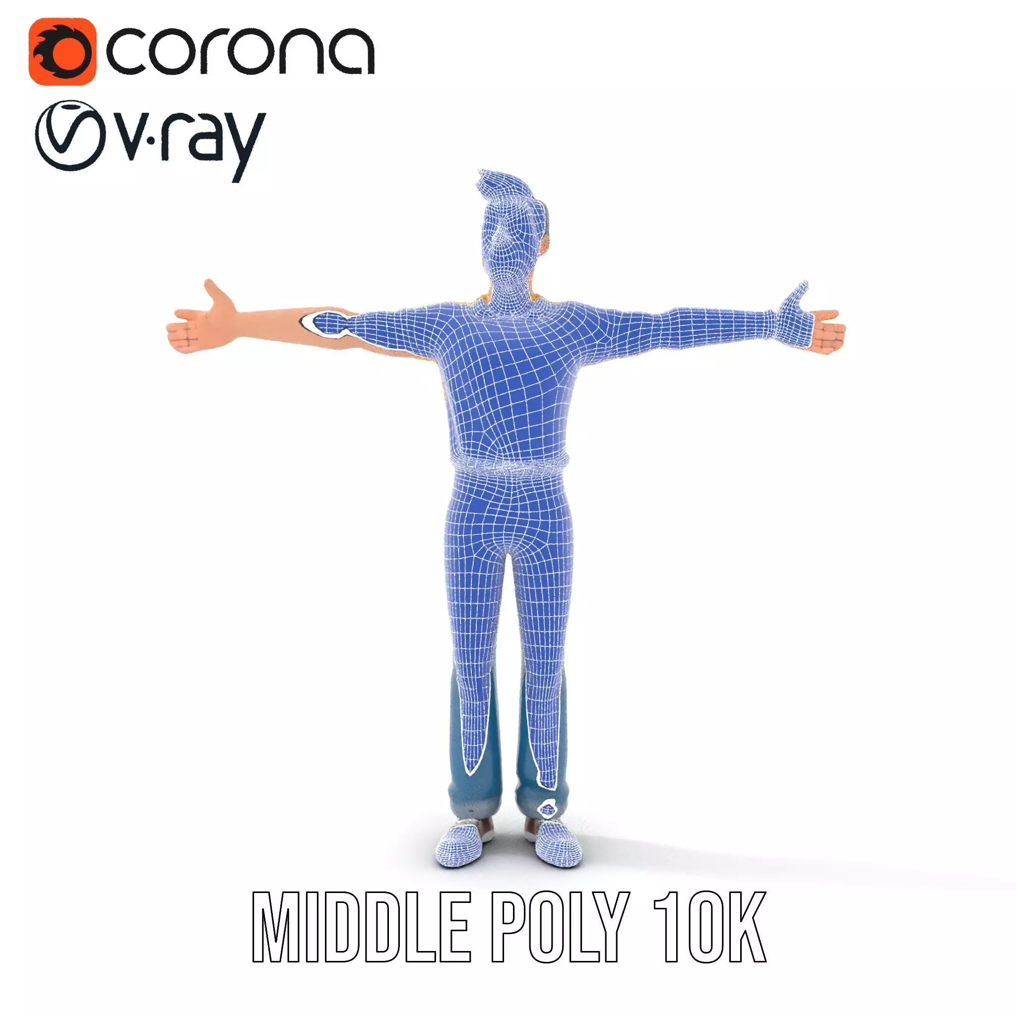 Casual Character Model Pack with Vibrant Attire Low-poly 3D model_25