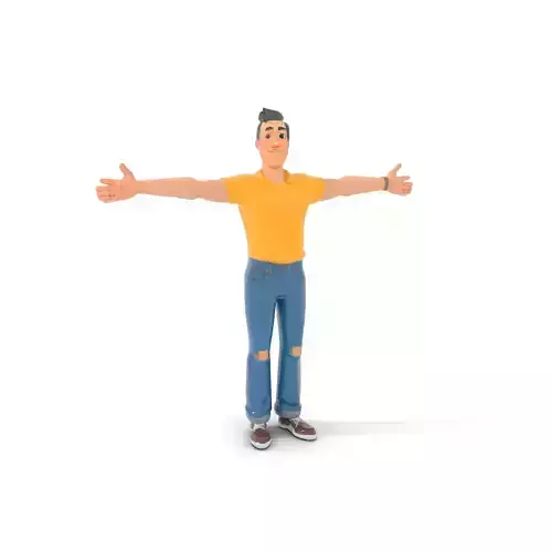 Casual Character Model Pack with Vibrant Attire Low-poly 3D model