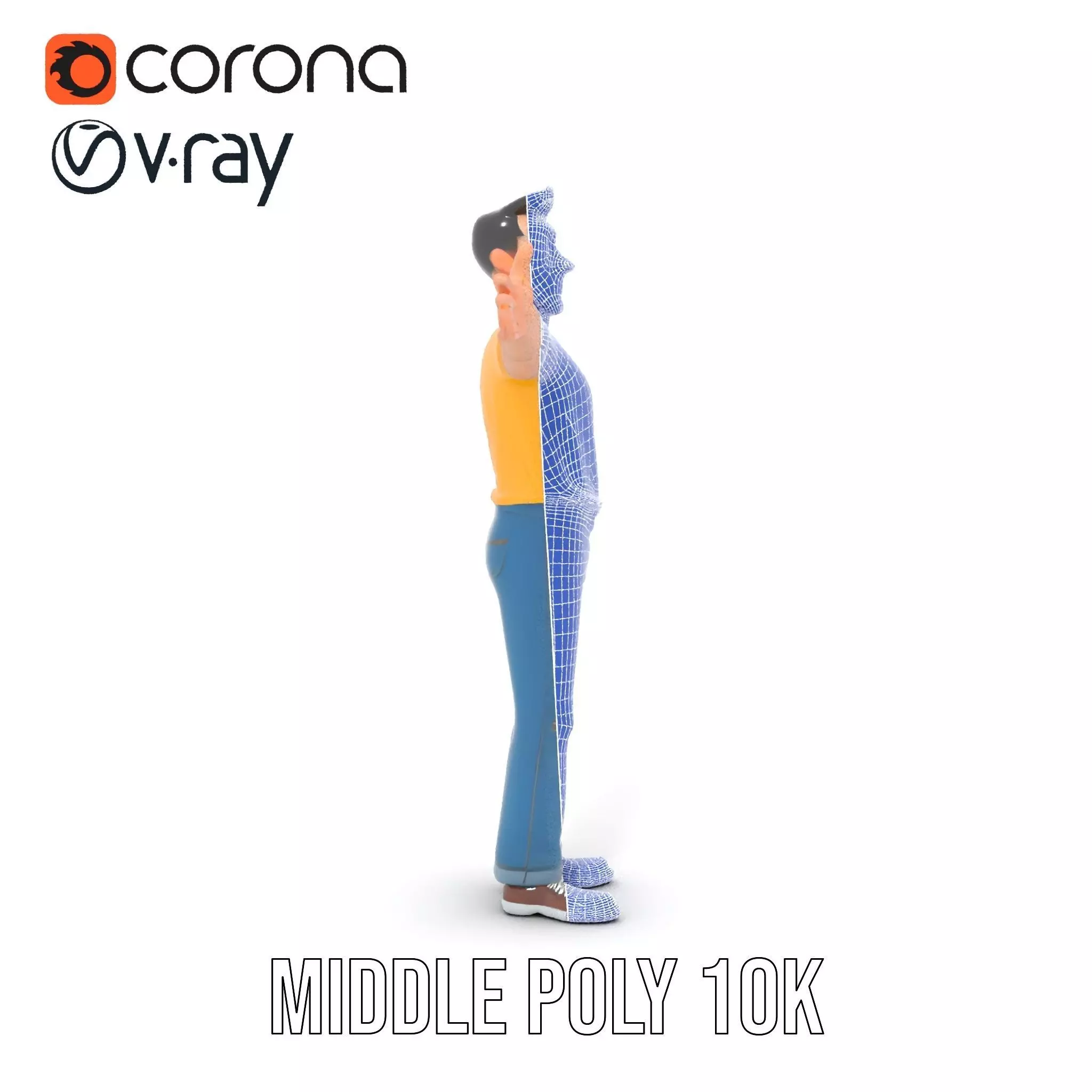 Casual Character Model Pack with Vibrant Attire Low-poly 3D model_31