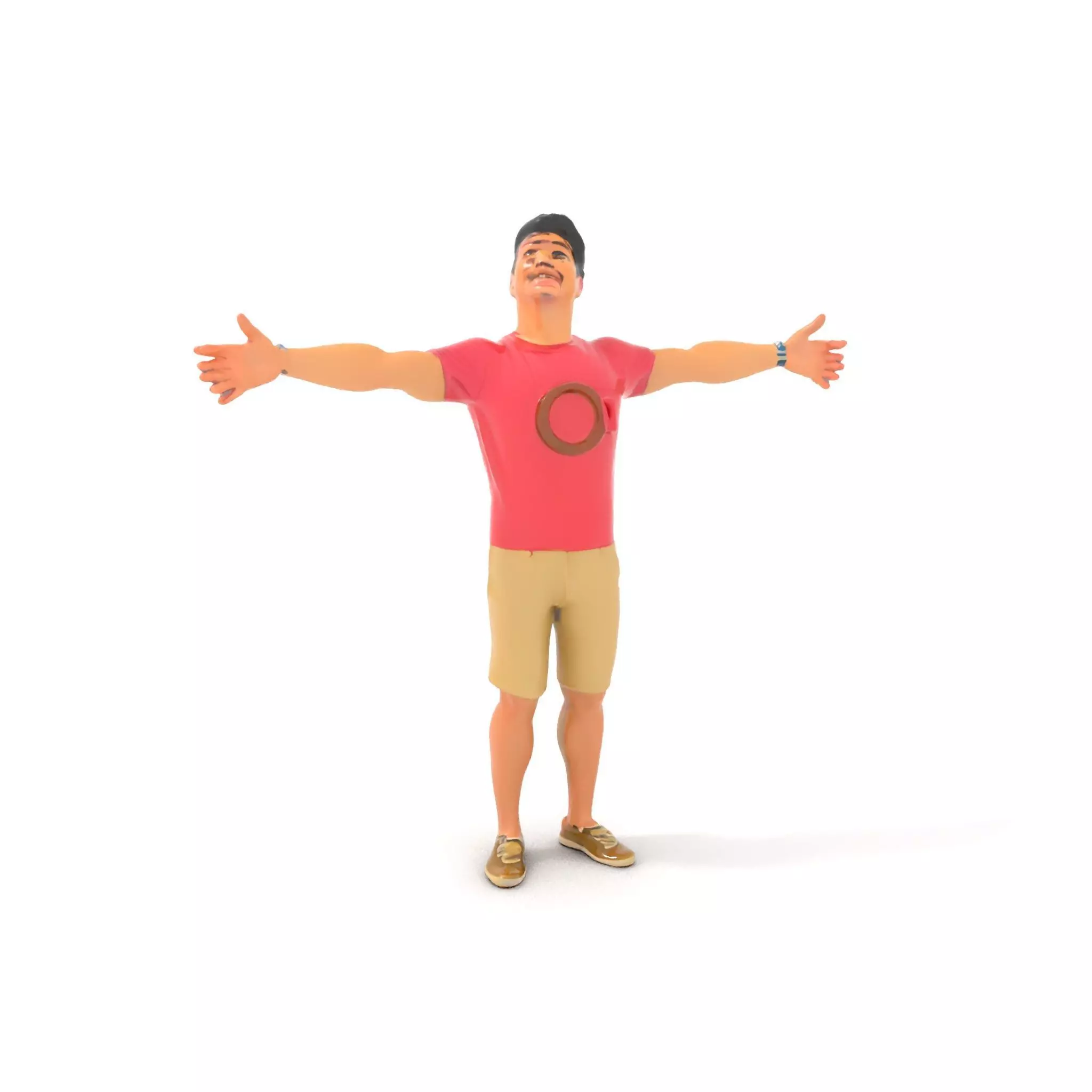 Casual Male Character Model Pack with Open Arms Pose Low-poly 3D model_0