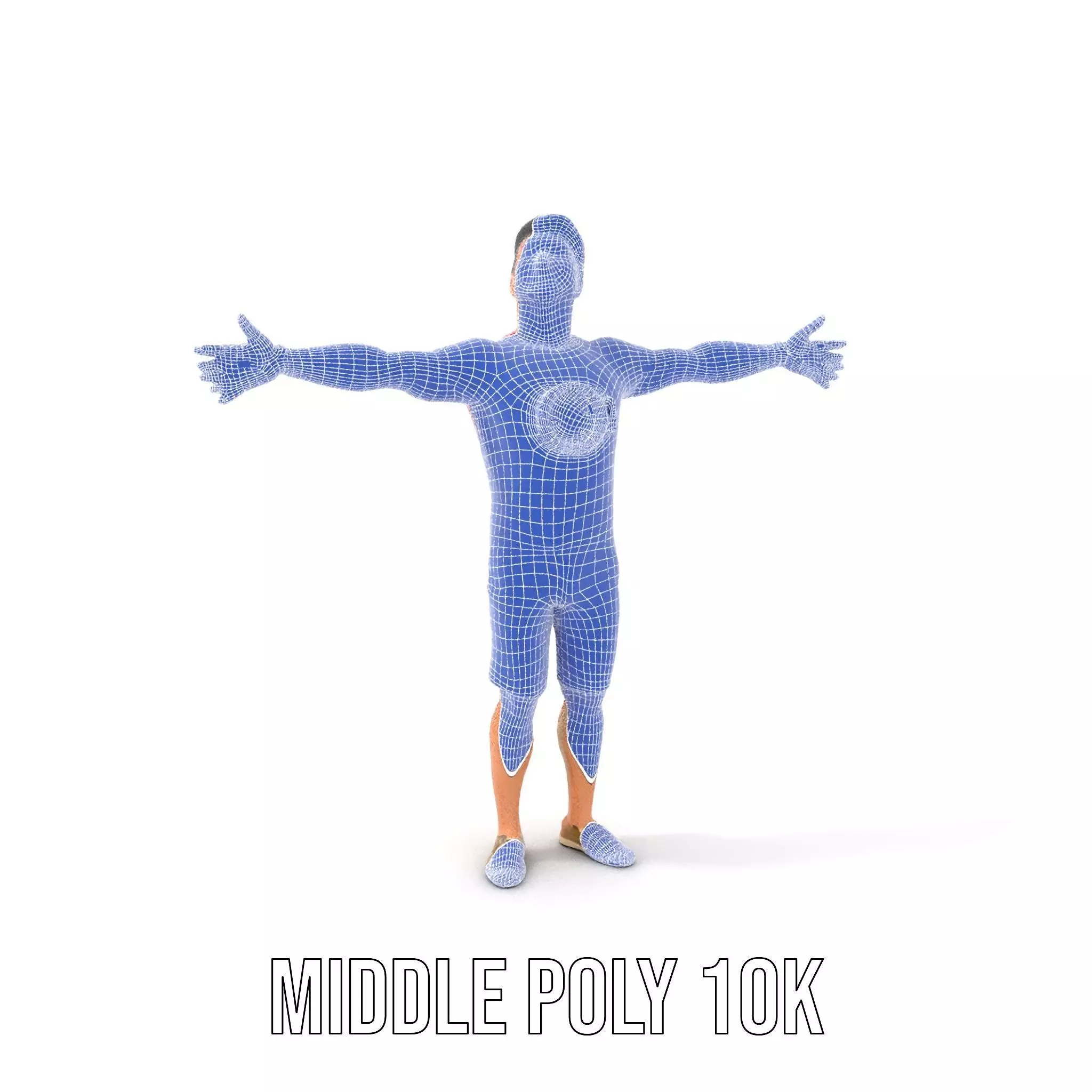 Casual Male Character Model Pack with Open Arms Pose Low-poly 3D model_13